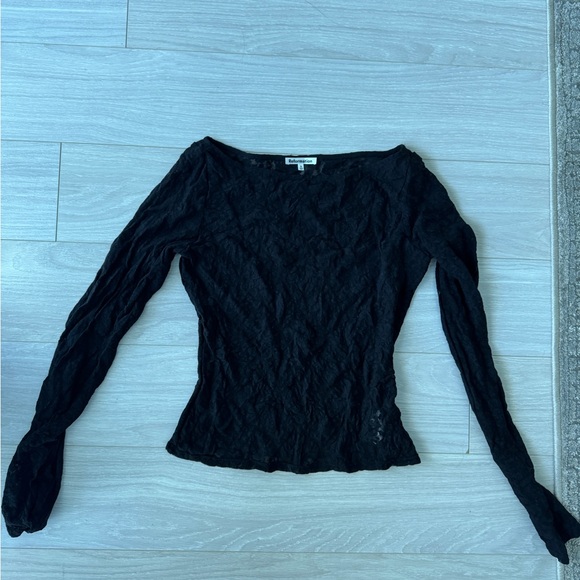 Reformation Black Long Sleeve Lace Top - Picture 1 of 1
